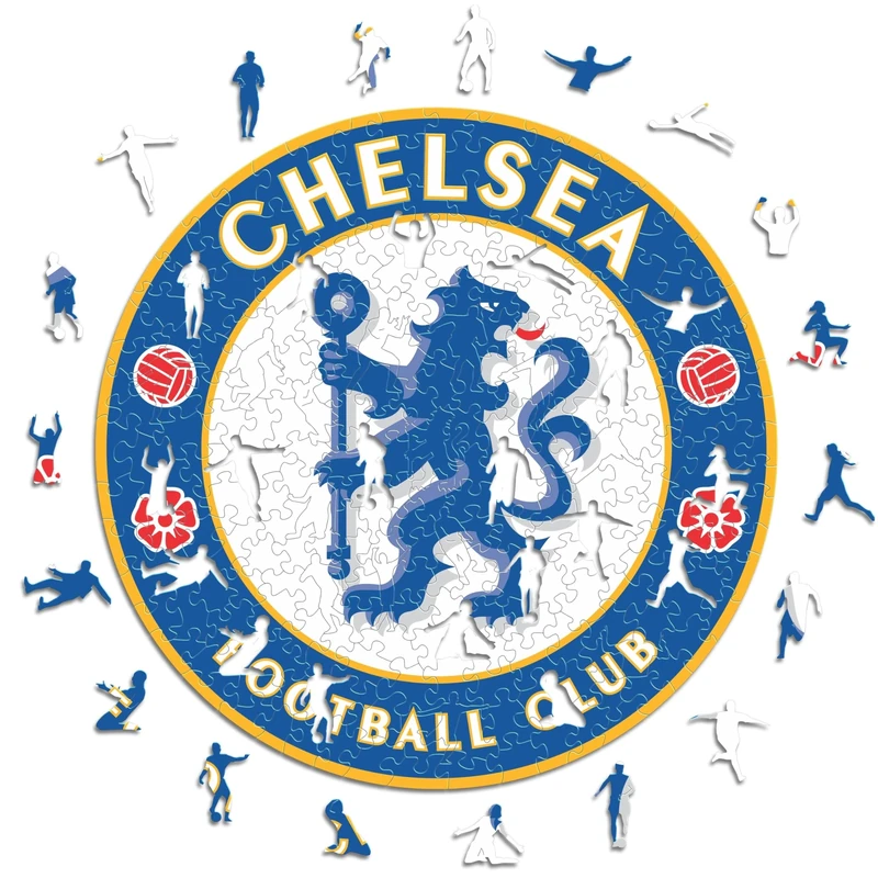 Iconic Puzzles - Chelsea Logo, 100% eco-sustainable wooden puzzle with official license, size L, 500 pieces