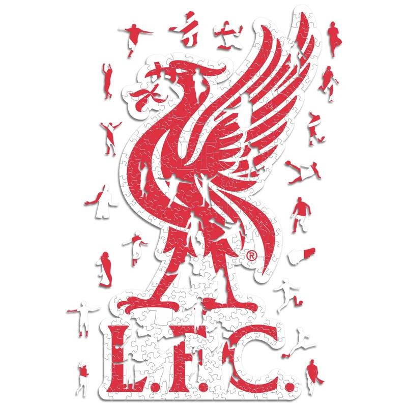 Iconic Puzzles - Liverpool Liver Bird Classic Logo, 100% eco-sustainable wooden puzzle with official license, size L, 500 pieces