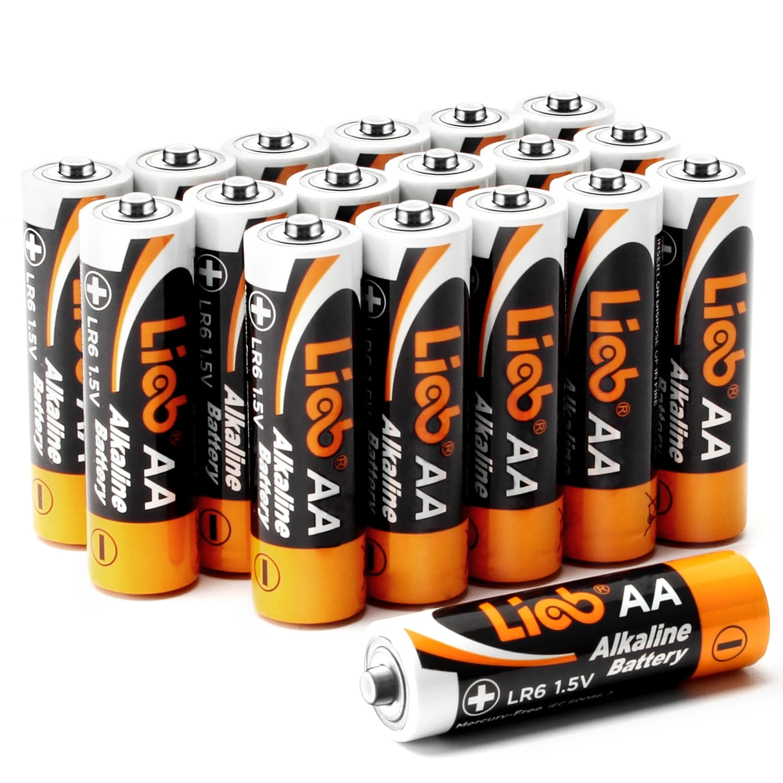 LiCB 18-Pack AA Batteries with Increased Energy per Unit Volume,Leakproof 1.5 Volt Double A High-Performance Battery,10-Year Shelf Life