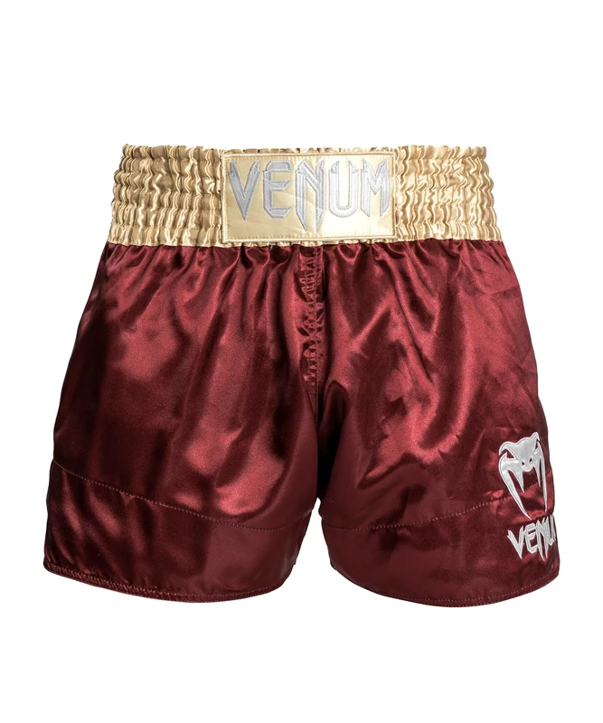 Venum, Classic Muay Thai Shorts, Men's, XXL, Burgundy/Gold/White