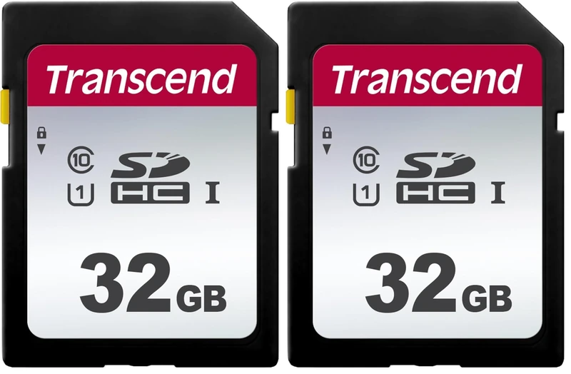 Transcend 32GB SDHC 300S Memory Card UHS- I, C10, U3, V30, 4K, Full HD, Up to 95/40 MB/s (Ideal for Digital Cameras) with Frustration Free Packaging TS32GSDC300S-E (Pack of 2)