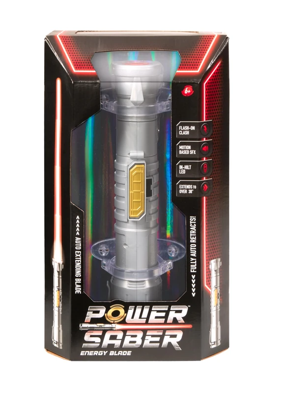 Power Saber: Red | Auto Extending 30" LED Energy Blade | With Motion Based Light and Sound Effects | Recommended Ages 6+