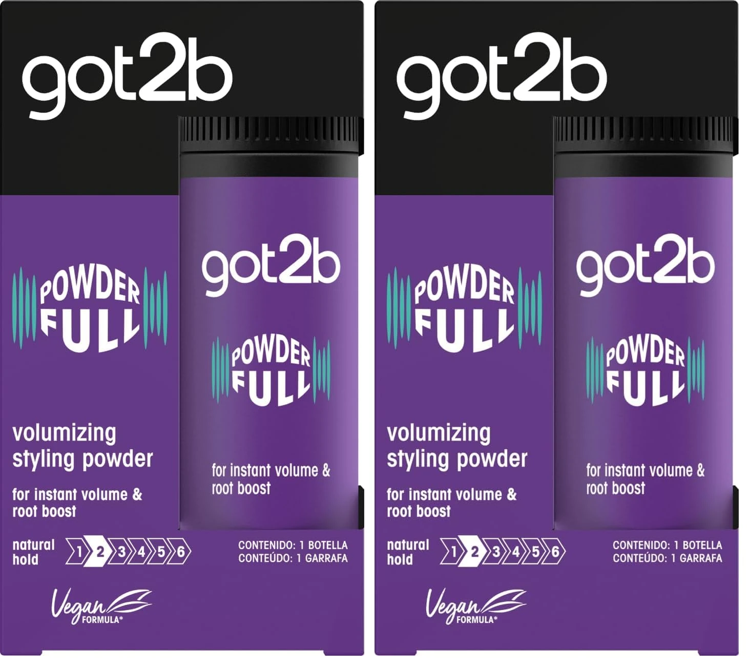 Got2b Powder'ful Volume Unisex Root Hair Styling Powder, For Instant Volume and Root Boost, Vegan, 10g (Pack of 2)