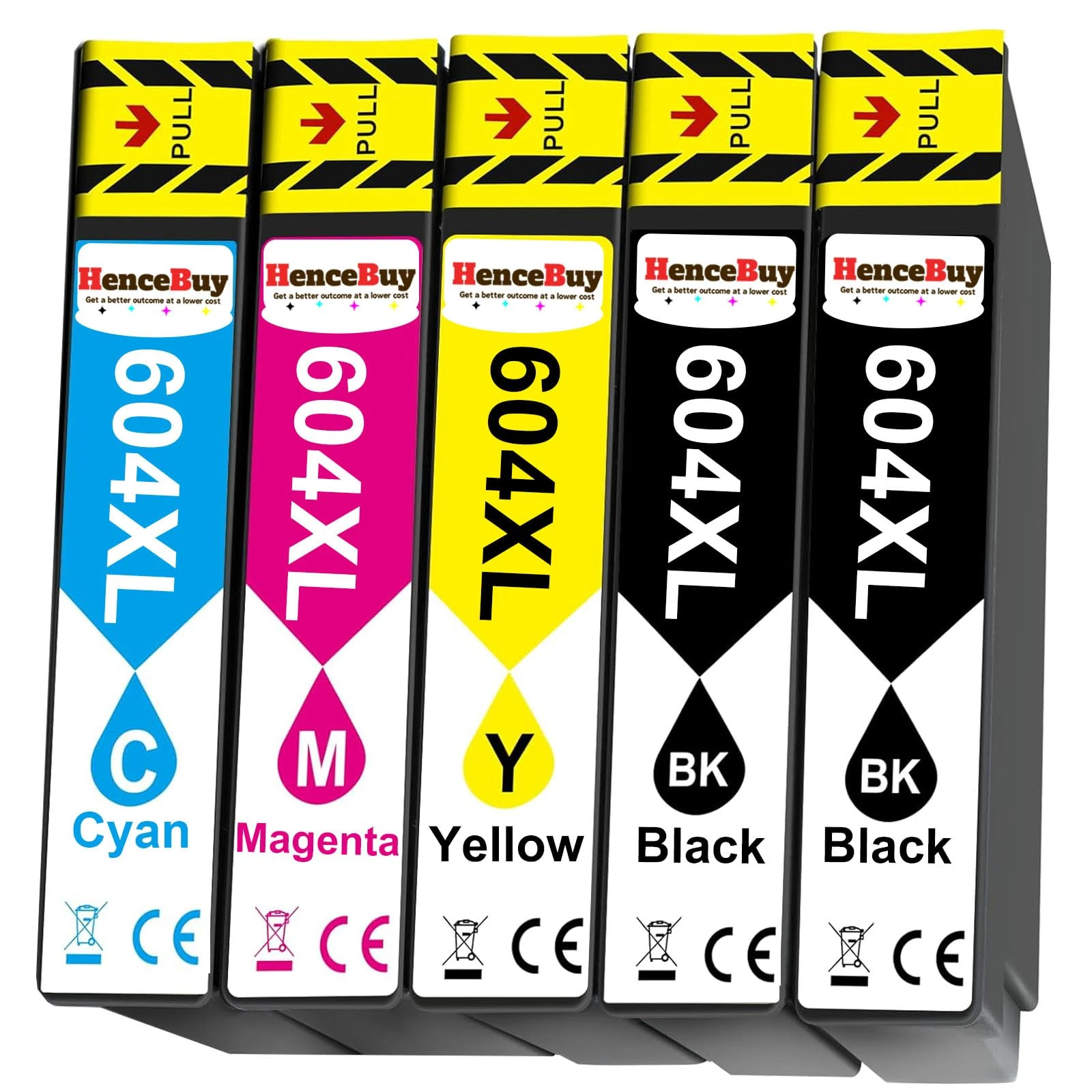 HenceBuy 604 XL Ink Cartridges Multipack for Epson 604XL Compatible for Expression Home XP-2200 XP-3205 XP-4200 XP-4205 XP-2205 XP-3200 Workforce WF-2930DWF WF-2935DWF WF-2950DWF WF-2910DWF (5 Pack)