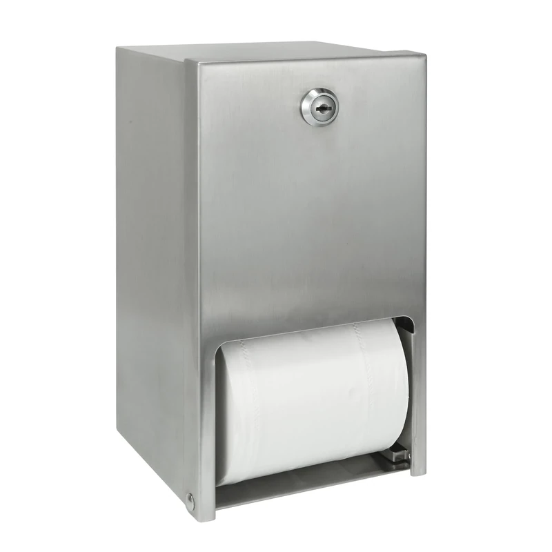 Stardrix 2 Roll Stainless Steel Commercial Toilet Paper Dispenser, Heavy Duty Wall Mount Tissue Holder with Lock for Restroom/Bathroom