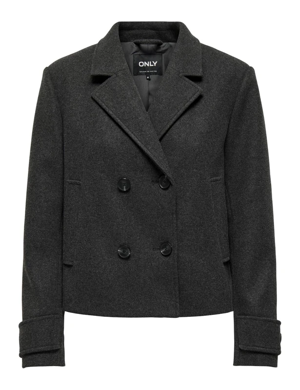 ONLY Womens Onlfreja Life Short Db Jacket Otw Noos Coat, Dark Grey Melange, L UK