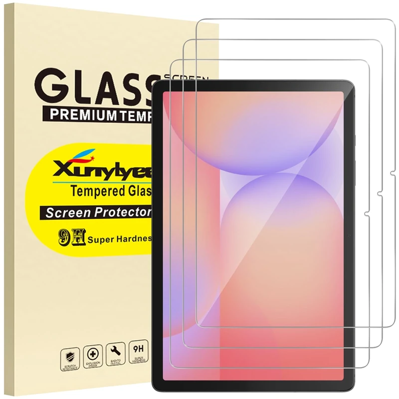 XunyLyee 3-Pack, Screen Protector for Samsung Galaxy Tab S10 Lite/ S10 FE/ S9 FE 10.9 Inch/Galaxy Tab S11/ S9 11 Inch Bubble Free Tempered Glass Film Easy Installation