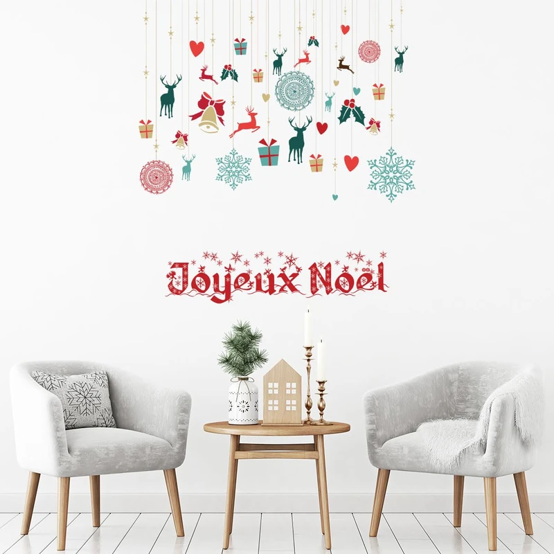 Ambiance Sticker Christmas Merry Christmas Stickers Christmas Decoration Party Decoration for Bedroom and Living Room Decoration Merry Christmas – H110 x L120 cm