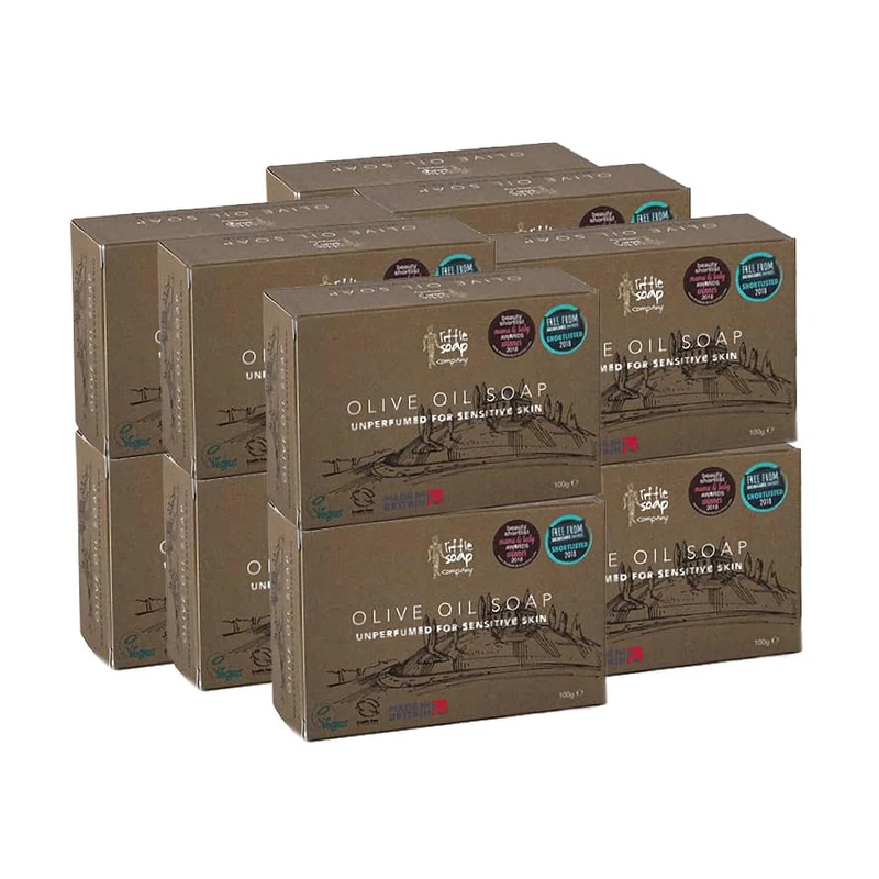 Little Soap Olive Oil Soap Bar 12pk - Vegan, Cruelty Free, No SLS or Parabens, Mediterranean Range, Bar of Soap Perfect for Sensitive Skin, Natural Eco Friendly Body & Hand Soap, 12 x 100g Soap Bars - Image 1