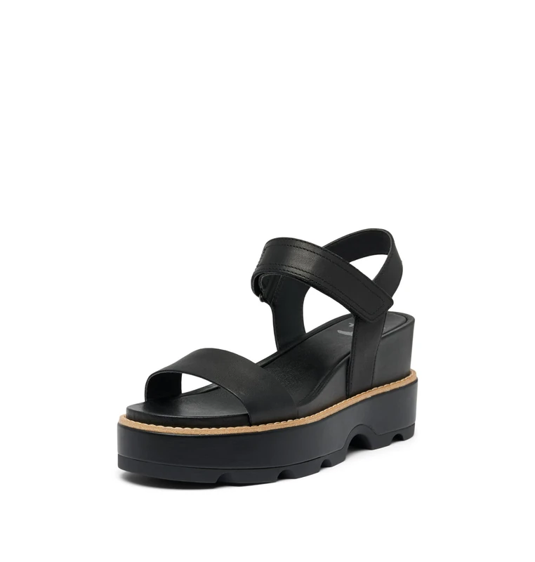 Sorel Women's Joanie IV Y Strap Wedge Sandals, Black, Sea Salt, 5.5 UK - Image 1
