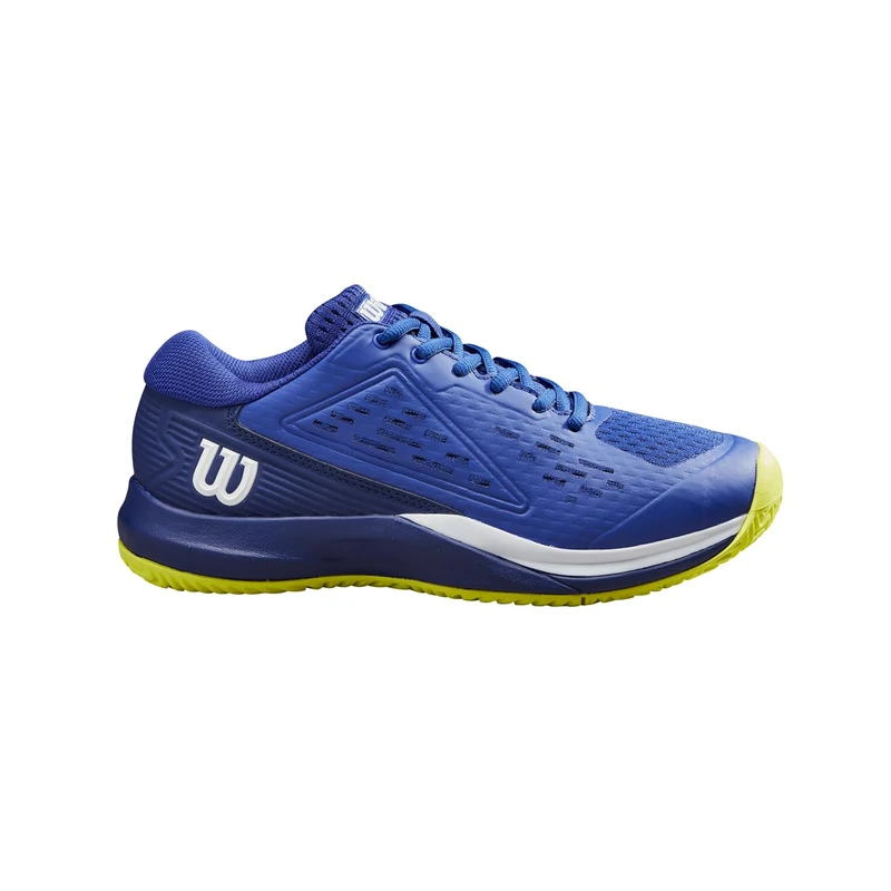 Wilson Rush Pro Ace Jr Tennis Shoe, Juniors, Size 4.5, Blue/Blue Print/Safety Yellow