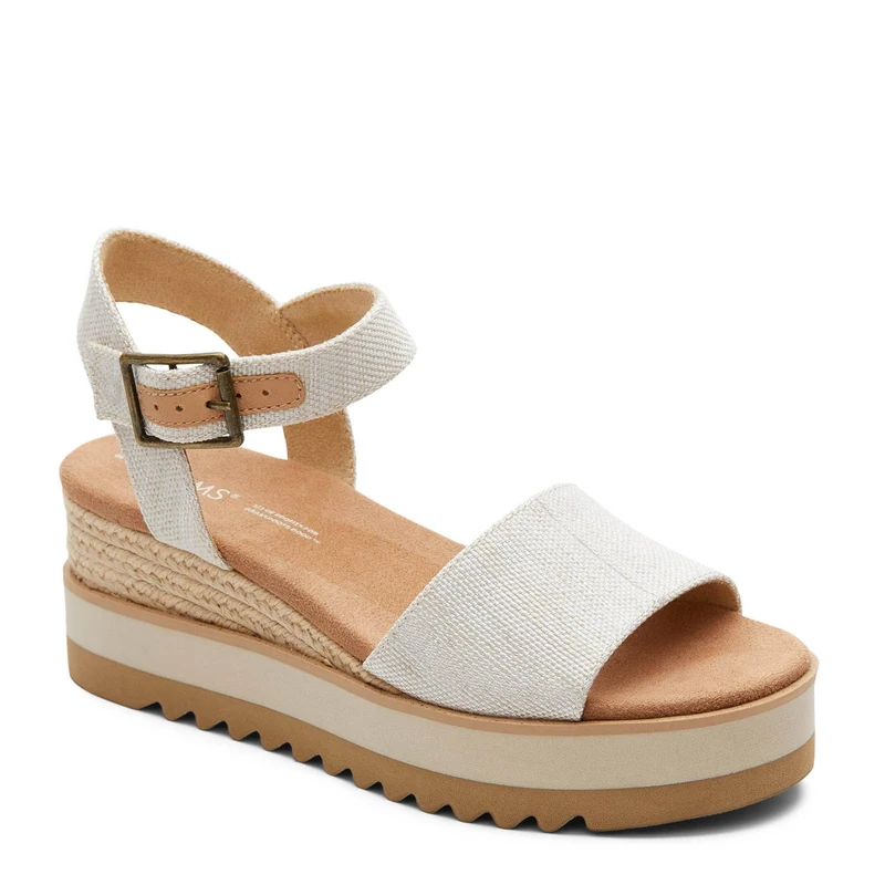 TOMS Women's Diana Sandal, Natural Wide Width Yarn Dye, 7