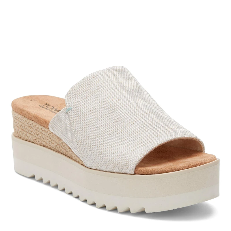 TOMS Women's Diana Mule Sandal, Natural Wide Width Yarn Dye, 7