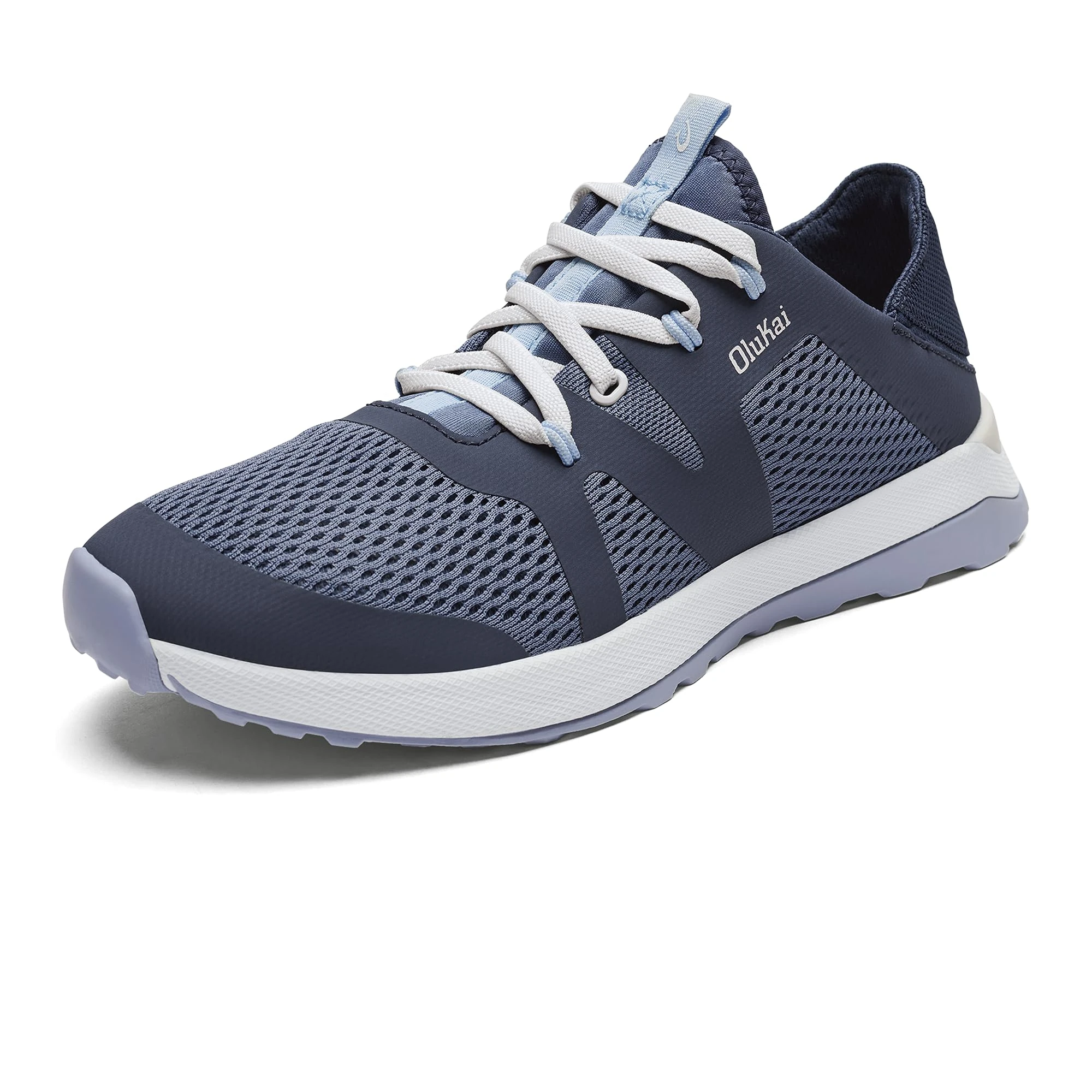 OLUKAI Huia Women's Athletic Sneakers, Lightweight & Breathable Mesh, Comfort Fit & Wet Grip Rubber Soles, Durable & Supportive, Vintage Blue/Sea Ice, 6.5 UK