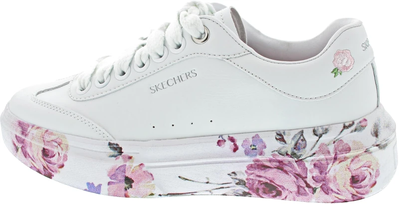 Skechers Women's Cordova Classic-Painted Flora Sneaker, White, 3.5 UK
