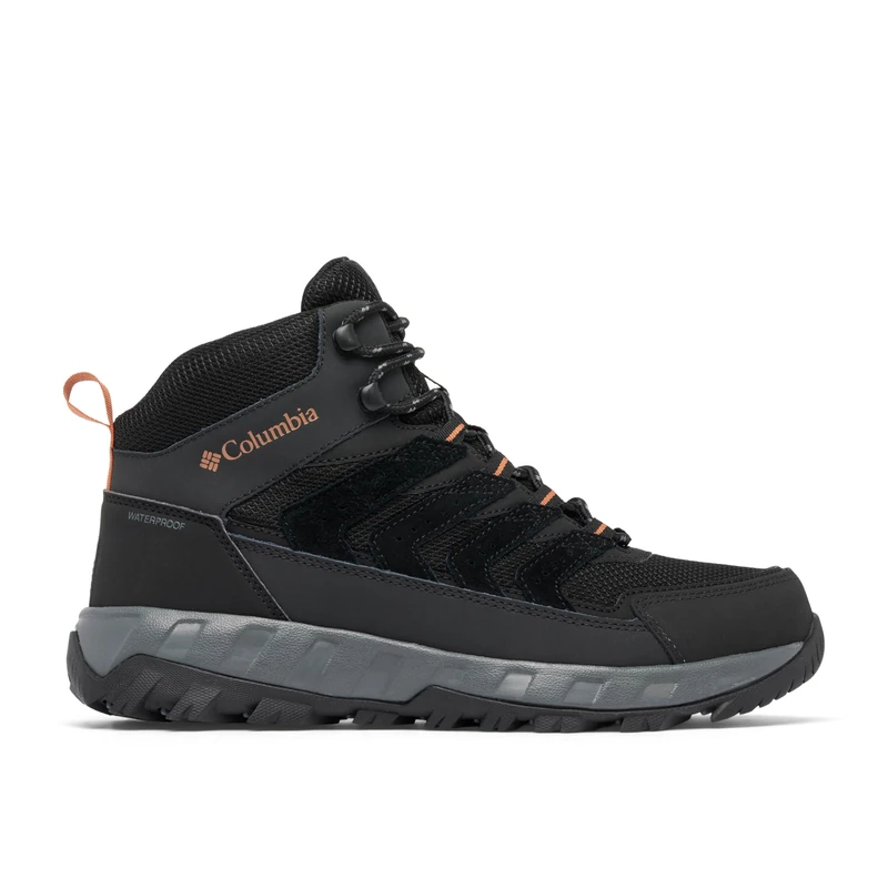 Columbia Men's Strata Trail Mid Waterproof Hiking Shoe, Black/Owl, 12 UK