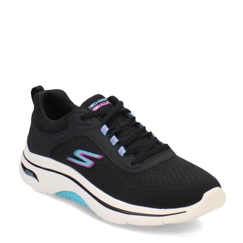 Skechers Women's Go Walk Arch Fit 2.0 Balin Sneaker, Black/Multi, 6