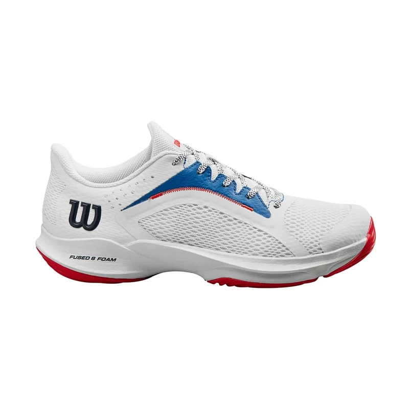 Wilson Hurakn 2.0 Padel Shoe, Men's, Size 12, White/Deja Vu Blue/Wilson Red