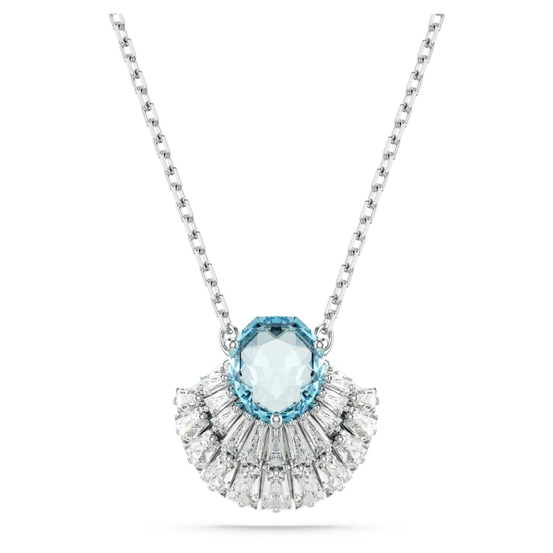 Swarovski Idyllia pendant, Shell, Blue, Rhodium plated