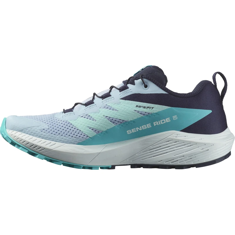 Salomon Women's Sense Ride 5 Hiking shoe, Cashmere Blue Carbon Peacock Blue, 8 UK - Image 1