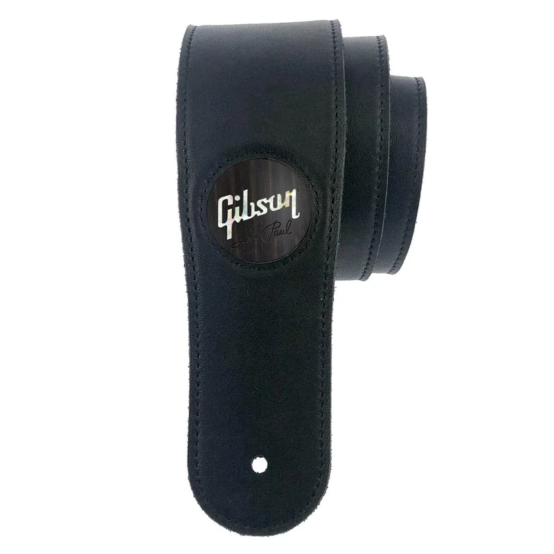 Gibson 2.5" Black Strap - Black Ebony w/Gibson Pearl Logo