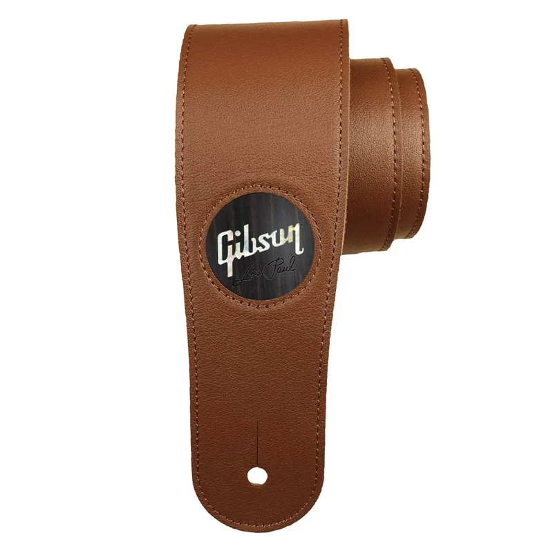 Gibson 2.5" Brown Strap - Black Ebony w/Gibson Pearl Logo