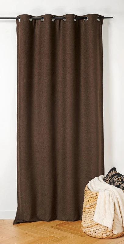 Linder Inuit Curtain with Eyelets 140 x 260 cm Chocolate - Image 1