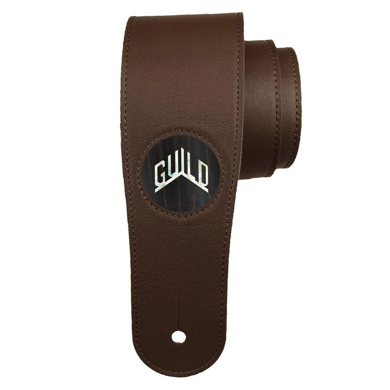 Guild 2.5" Dark Chocolate Strap - Black Ebony w/Guild Pearl Logo