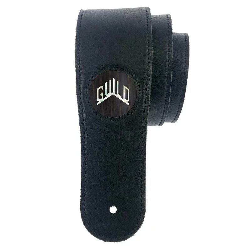 Guild 2.5" Black Strap - Black Ebony w/Guild Pearl Logo