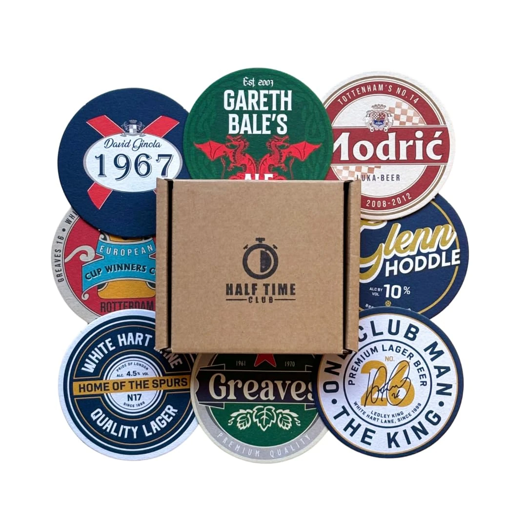 Tottenham Hotspurs Football Beer Mat Coasters - Perfect for a Gift or Present for Any Spurs Fan (8-Pack)