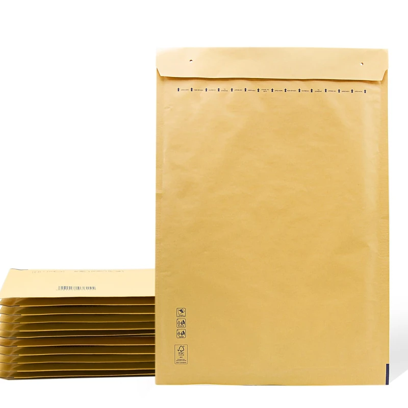 Padded Envelopes, Bubble Mailers, Kraft Bubble Padded Envelopes with Self-Seal Seal, Clothing Shipping Bags, Kraft Padded Envelopes - SIDI (350x470mm, 100 pcs)