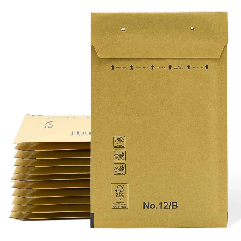 Padded Envelopes, Bubble Mailers, Kraft Bubble Padded Envelopes with Self-Seal Seal, Clothing Shipping Bags, Kraft Padded Envelopes - SIDI (120x215mm, 200 pcs)