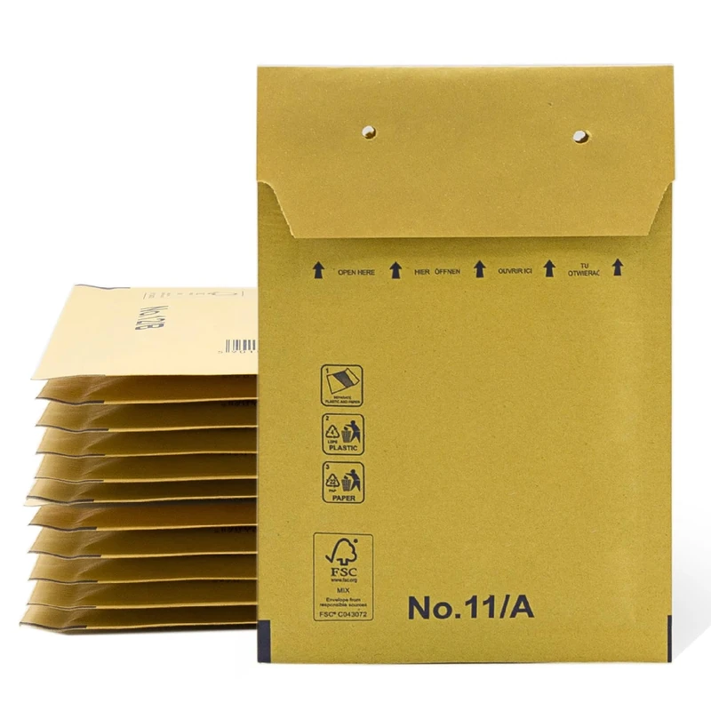 Padded Envelopes, Bubble Mailers, Kraft Bubble Padded Envelopes with Self-Seal Seal, Clothing Shipping Bags, Kraft Padded Envelopes - SIDI (100x165mm, 200 pcs)