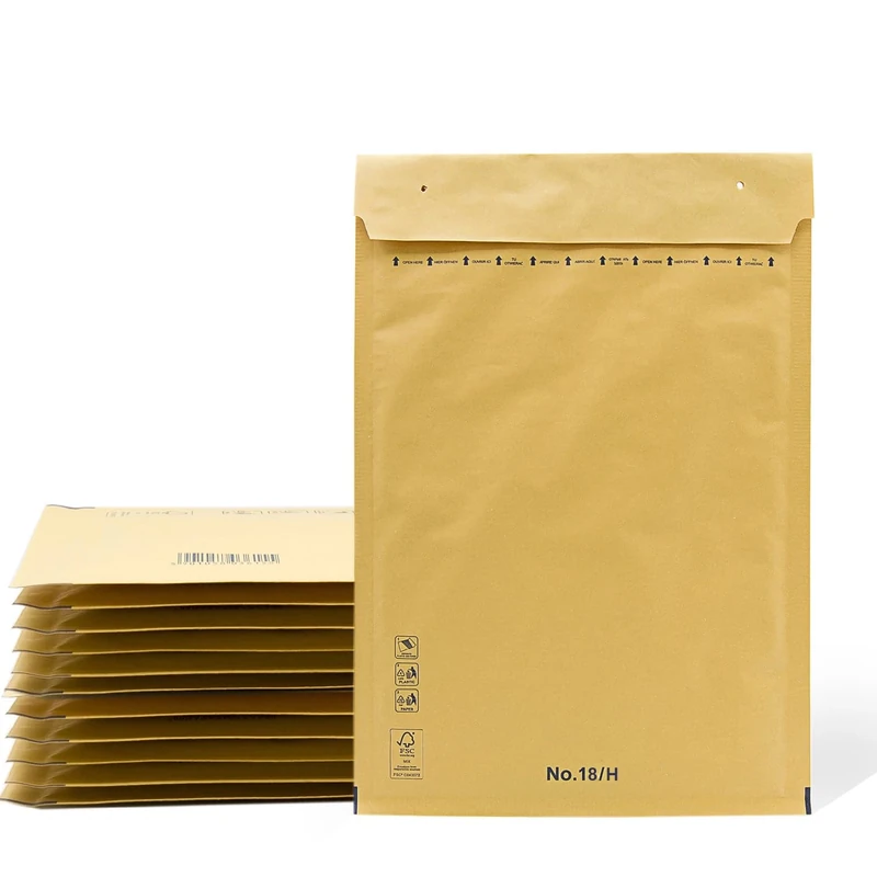 Padded Envelopes, Bubble Mailers, Kraft Bubble Padded Envelopes with Self-Seal Seal, Clothing Shipping Bags, Kraft Padded Envelopes - SIDI (270x360mm, 50 pcs)
