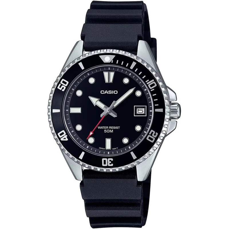 Casio Men's Collection MDV-10-1A1 Bracelet Colour: Black Dial Black