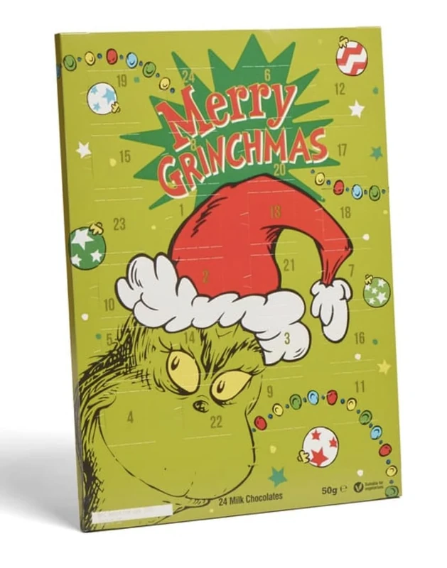 Christmas Chocolate Grinch Advent Calendar - 2024 - Merry Grinchmas 50g Christmas Countdown Calendar