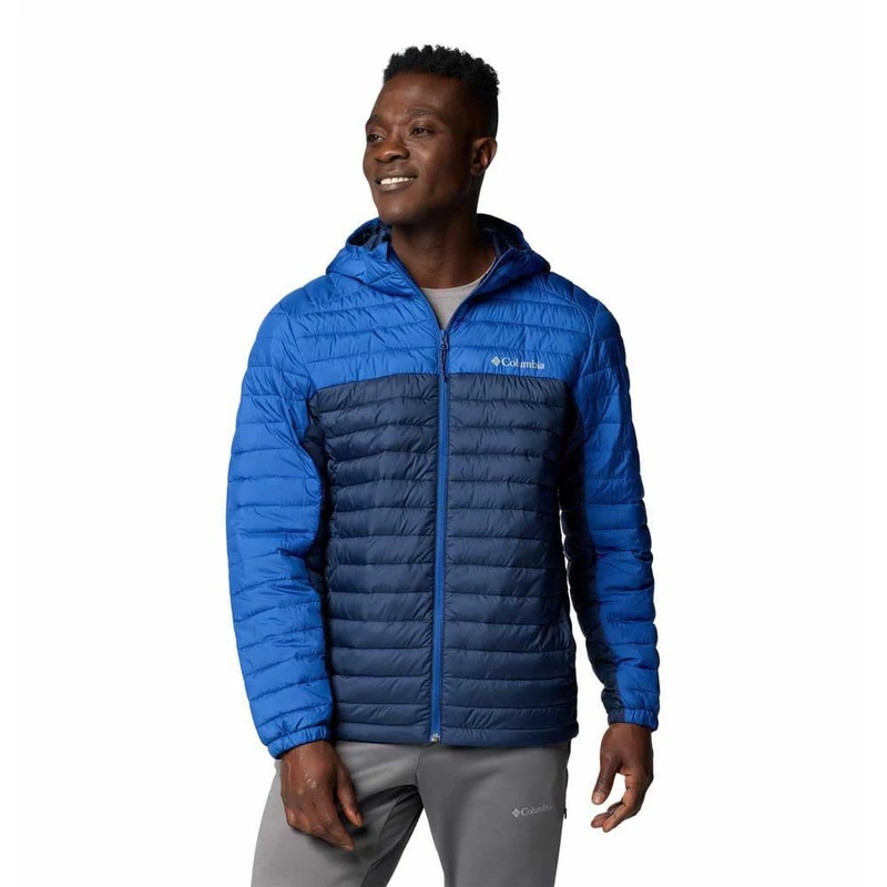 Columbia Men's Silver Falls 2 Hooded Jacket, Mountain Blue/Collegiate Navy, S
