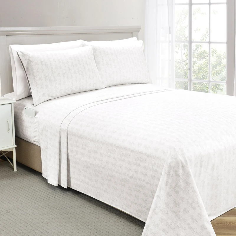 Elegant Comfort Softest and Coziest 6-Piece Sheet Set - 1500 Premium Hotel Quality Microfiber - Deep Pocket, Wrinkle Resistant 6-Piece Wave Pattern Bed Sheet Set, Twin XL, Wave Beige