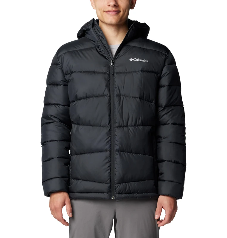 Columbia Men's Fivemile Butte 2 Hooded Jacket, Hooded Puffer Jacket, Black, Large