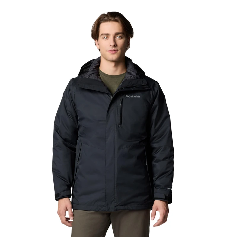 Columbia Men's Oak Harbor Interchange Jacket, 3 In 1 Interchange Winter Coat, Black, Medium
