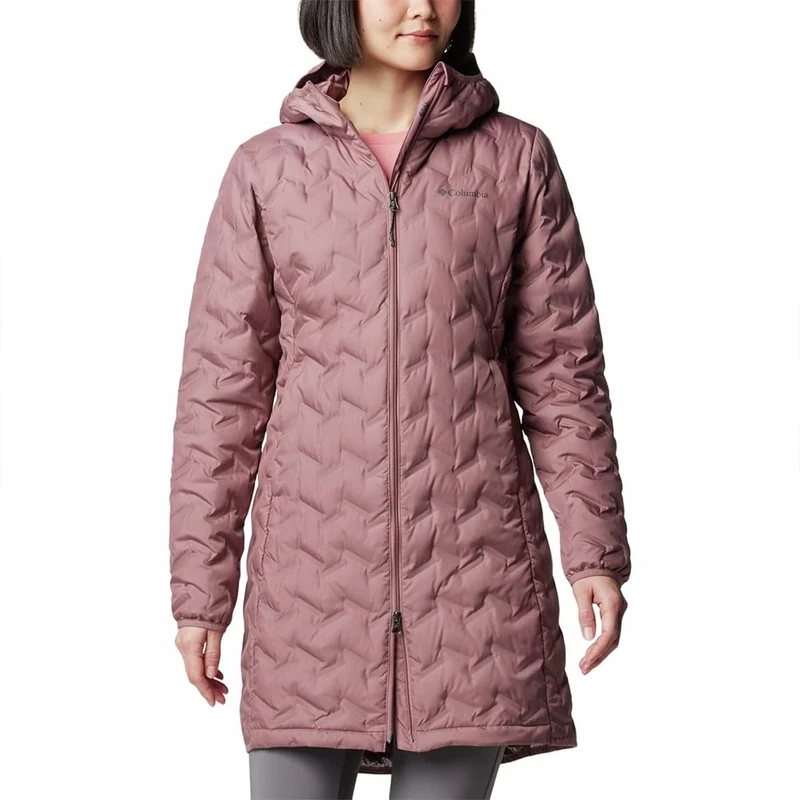 Columbia Women's Delta Ridge 2 Long Down Jacket, Fig, XS