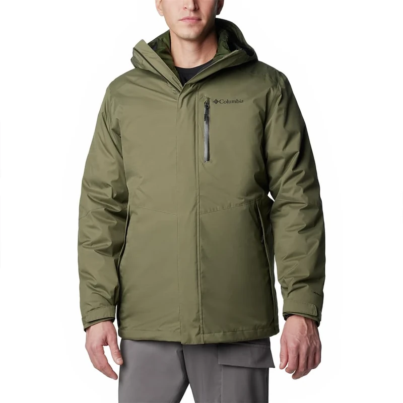 Columbia Men's Oak Harbor Interchange Jacket, 3 In 1 Interchange Winter Coat, Stone Green, XL