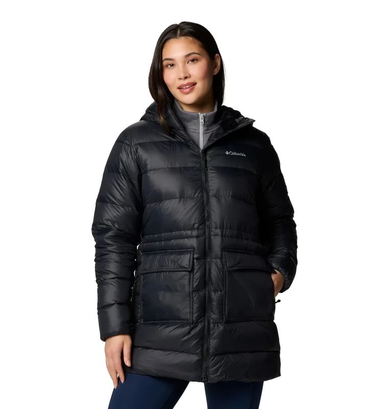 Columbia Women's Harmony Falls Mid Down Jacket, Puffer Down Jacket, Black, X-Large
