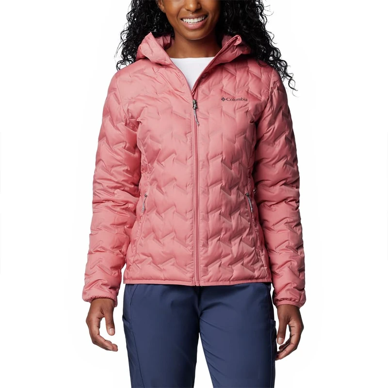 Columbia Women's Delta Ridge 2 Down Hooded Jacket, Pink Agave, XS