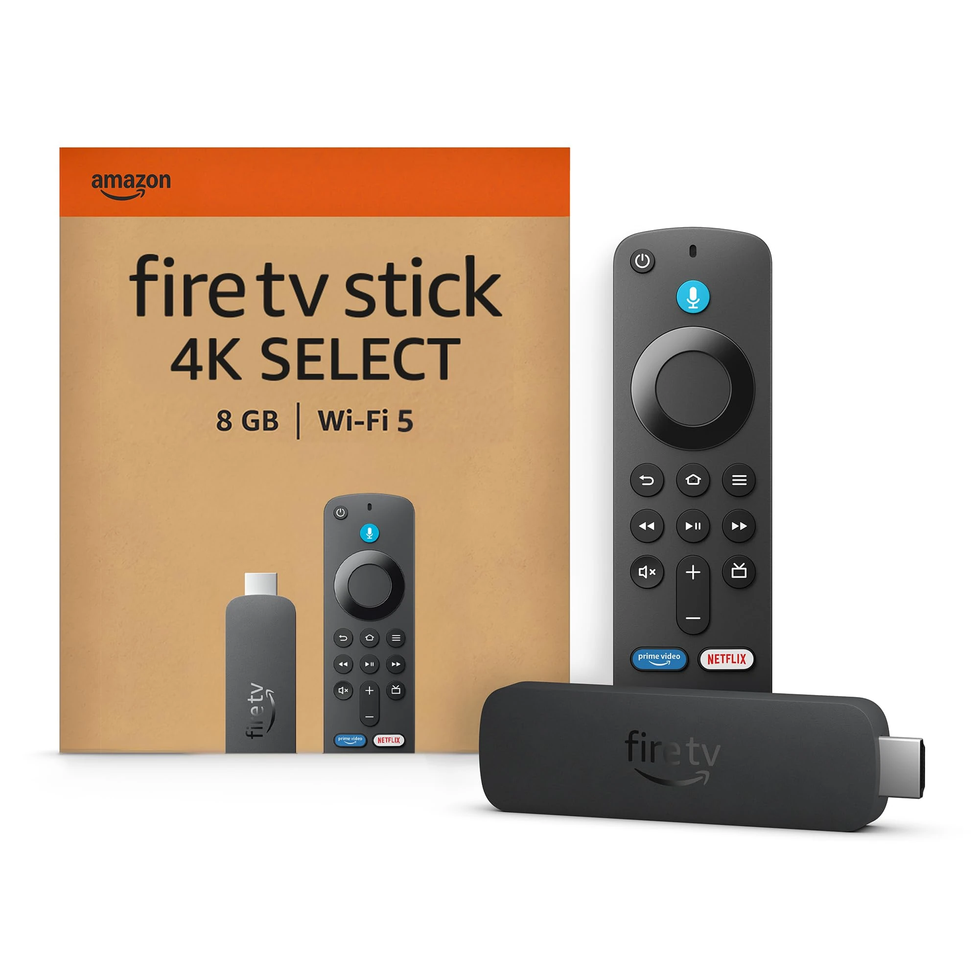 Amazon Fire TV Stick 4K Select (newest gen), start streaming in 4K, hundreds of thousands of films and TV episodes, and free & live TV