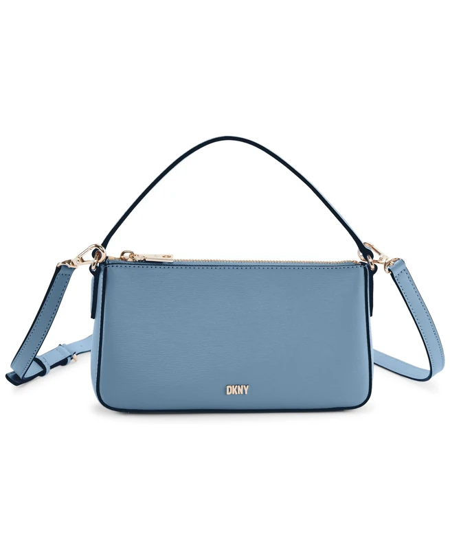 DKNY Women's Bryant Park Top Zip Demi Crossbody, Coastal Blue, Small
