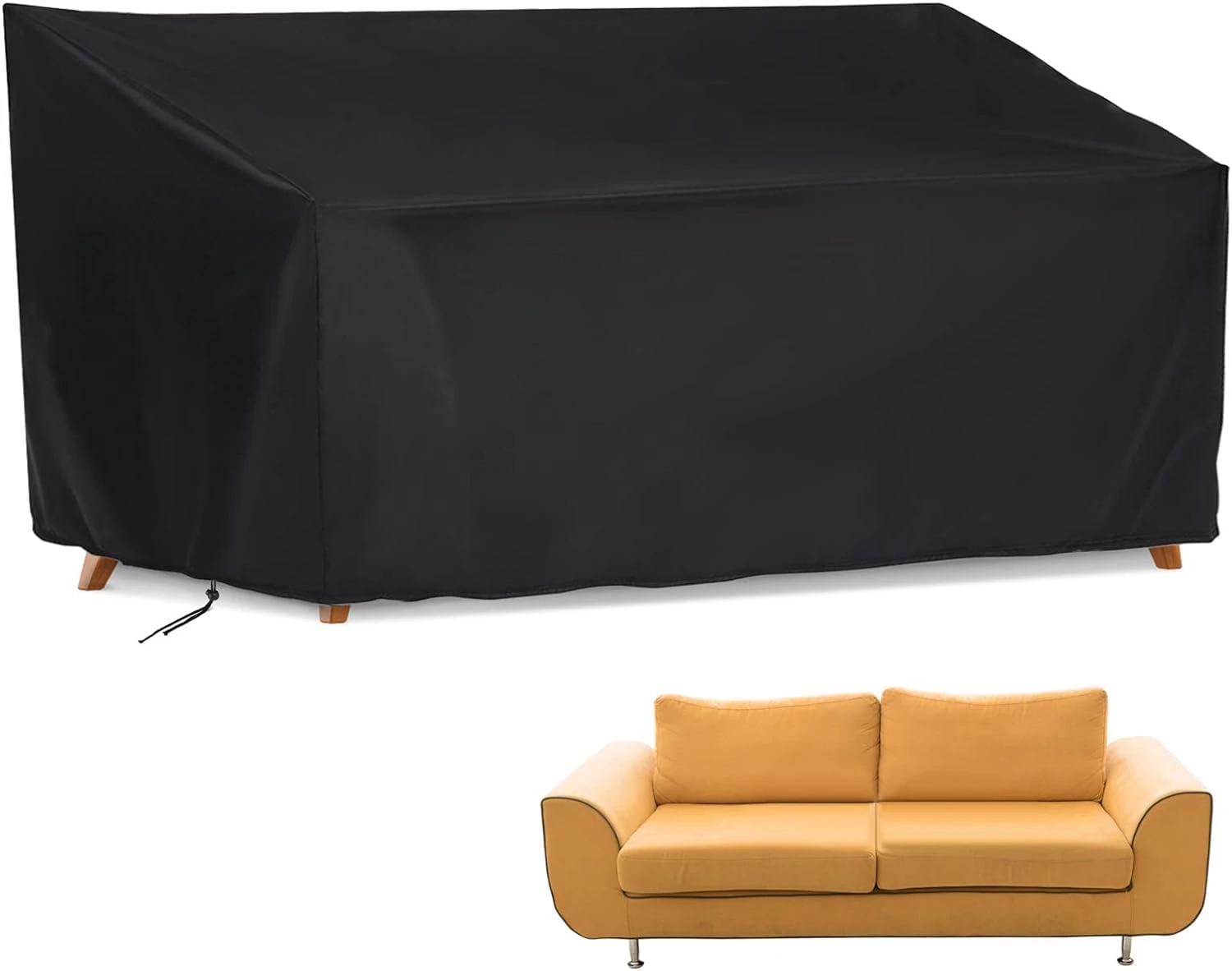 Guisong Patio Sofa Covers, Outdoor Furniture Cover Waterproof 2-Seater Sofa Cover Fits Patio Sofa/Bench 64" W x 26" Dx35 H