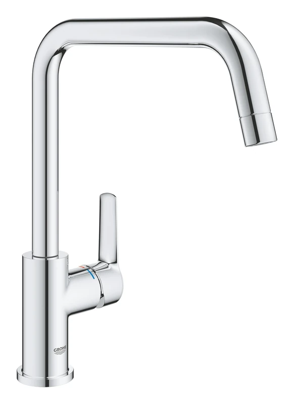 GROHE Start QuickFix – Kitchen Tap for Installation in Front of a Window (High Spout 311 mm, Swivel Range, 28 mm Ceramic Cartridge, Tails 3/8 Inch, Easy to Fit with GROHE QuickMount), Chrome, 30630000