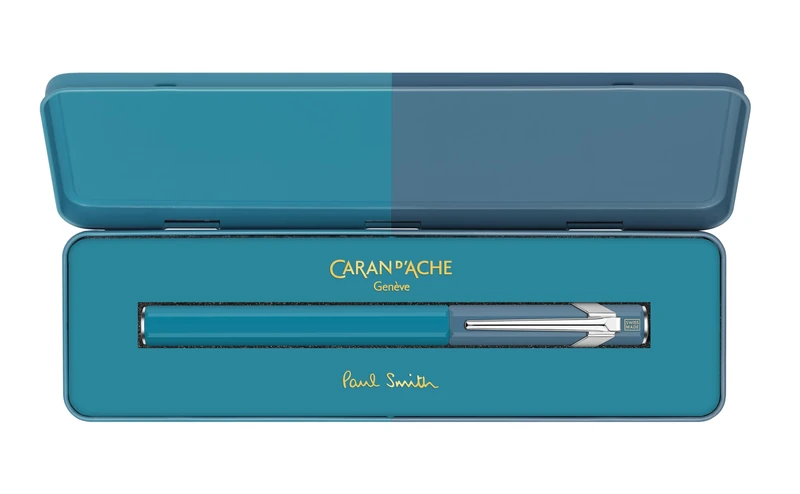Caran d'Ache Paul Smith V4 Fountain Pen, Cyan/Steel, Fine