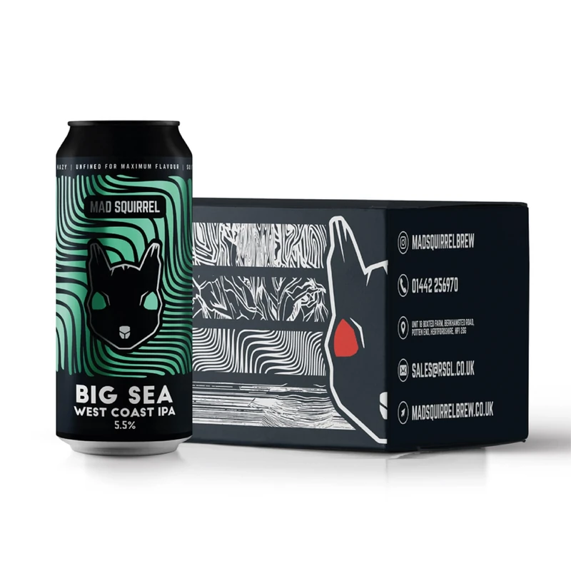 Mad Squirrel - Big Sea, West Coast IPA, 5.5% ABV, 12 x 440ml Cans